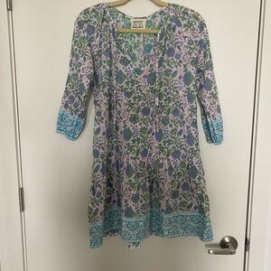 SZ Blockprint Priya Floral Boho Dress. Small